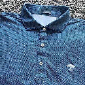 Turtleson Men's Textured Navy Polo golf Shirt embroidered L